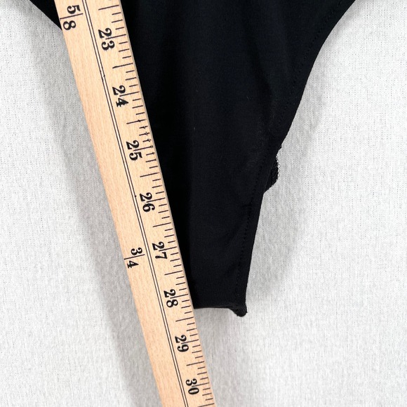 RAMY BROOKE Regina Bodysuit Womens XS Black Velvet Burnout Sleeveless V-neck - Picture 16 of 16